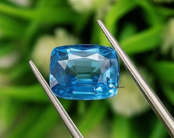 Natural Aquamarine Cushion Cut Gemstone 8CT– Sparkling Sky Blue Faceted Beryl for Ring Making, Loose Aquamarine for Jewelry