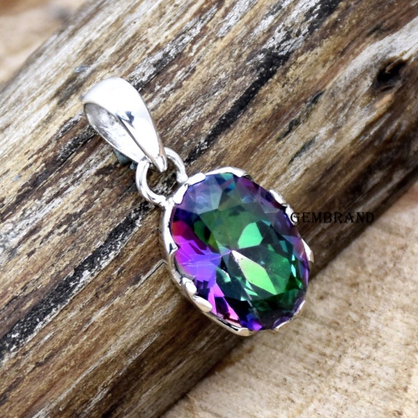 Natural Alexandrite Oval Necklace Pendant Alexandrite Pendants 925 Sterling Silver Pendant Faceted Necklace Pendant Loose Certified Gemstone