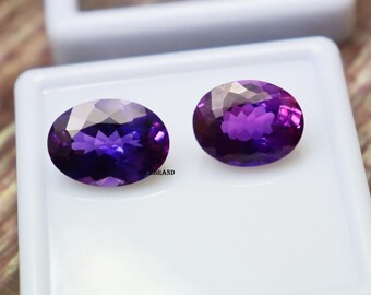 Oval Cut Purple Tanzanite Pair, 17 CT Loose Gemstones
