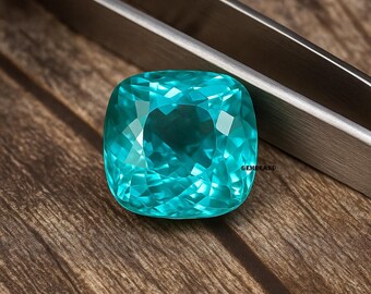 Safira verde AAA Parti: pedra preciosa de lapidação almofada de 18,05 ct, fabricação de joias impecável no Sri Lanka