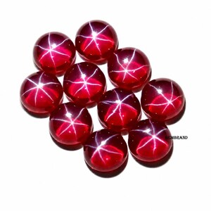 Natural Star Ruby Pair 2.95CT Pieces | 2to15 Pieces Matching Star Ruby Cabochon | Strong 6 Ray Asterism | Round Loose Gemstone Jewelry