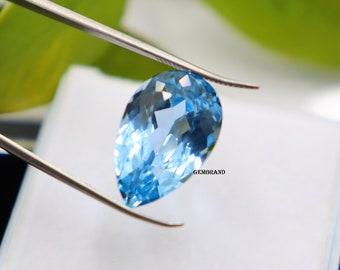Pear Cut Natural Aquamarine Gemstone, Sky Blue Jewelry Stone 17x11mm Jewelry Making Stone