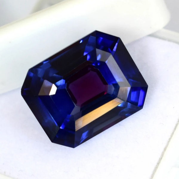 Precious Rare Found (Pitambari) Sapphire Gemstone Certified Sapphire Stone Best Quality Sapphire Faceted 22.35CT Emerald Cut Loose Sapphire