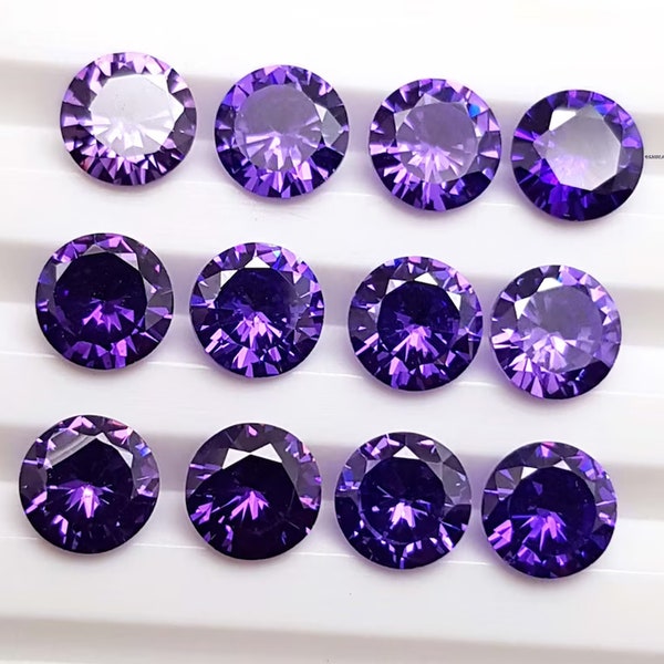 Natural Purple Sapphire Round Shape 6MM Ring And Earring Size Jewelry Making 1Pcs To 10 Pcs Lot Sapphire Certified Faceted Gemstone Sale