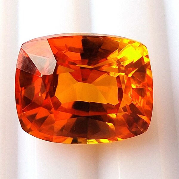 Certifié 9,50 ct saphir naturel pierre précieuse en vrac pierre orange saphir orange forme de coussin taille de bague Sri Lanka Stone + qualité AAA meilleure