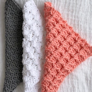3 TEXTURED CROCHET PATTERNS/Washcloth Collection Pattern/Quick & Easy/Modern Crochet/Eco Friendly/Hand Towel/Face Cloth/Wash Rag/Scrubby