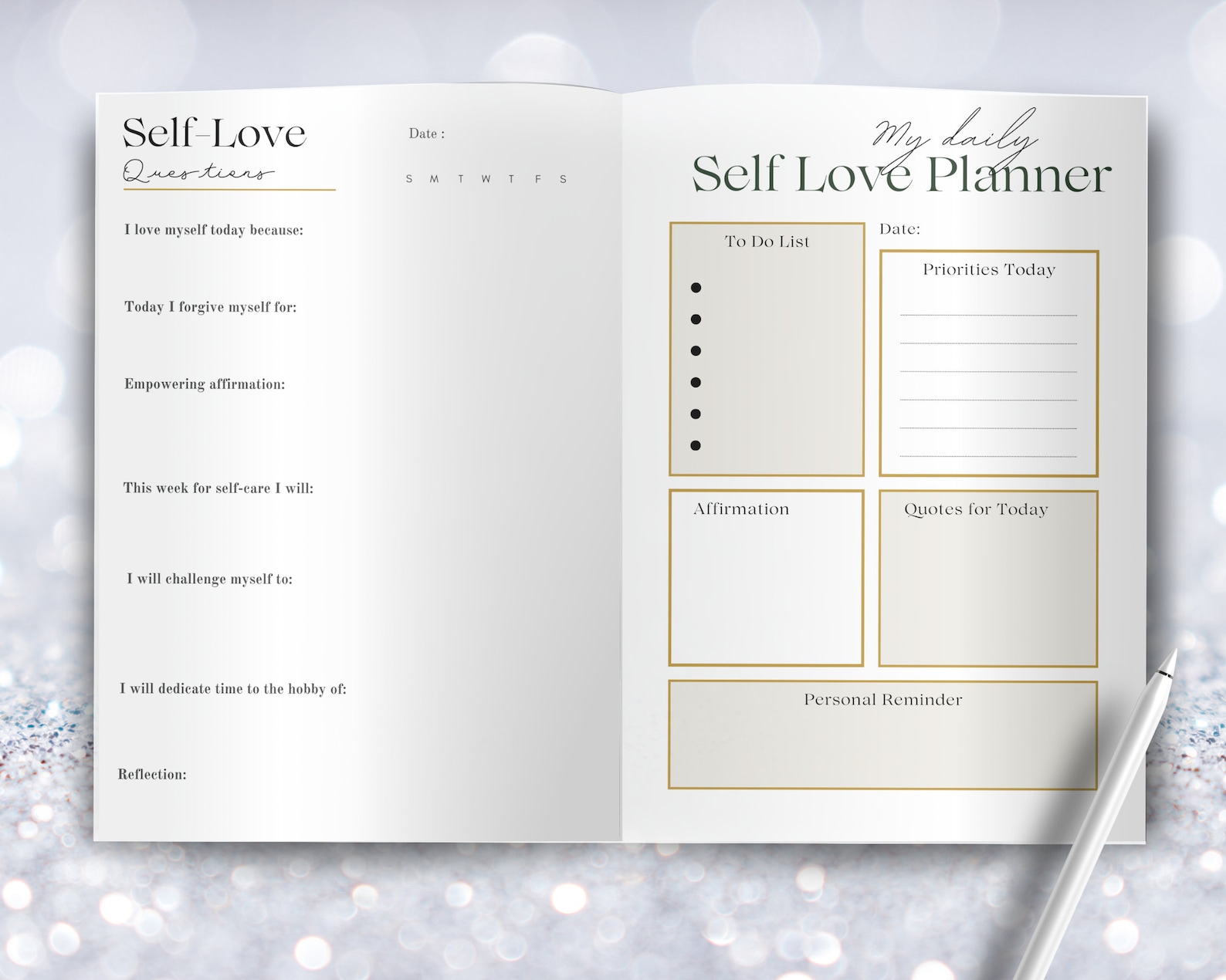 Self Love Journey Digital Journal, Canva Template, PLR Resell Rights - Etsy