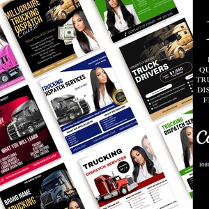 16 Flyers, Trucking Dispatch Bundle, Dispatching , Logistics, Business Flyer ,Trucking Flyer, Trucking, Freight Dispatch, Dispatcher, PLR