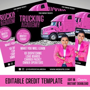 Panfleto de despacho de caminhões: modelo comercial (editável no Canva)