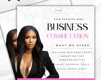 Business Consultation Flyer Template, Coaching Workshop Design (Canva Editable)