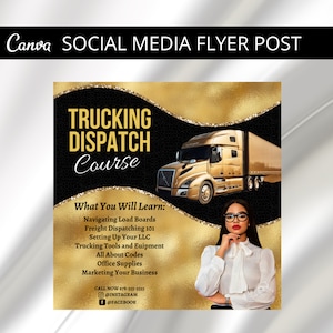 Mall för kursflyer för lastbilsutskick, redigerbar i Canva