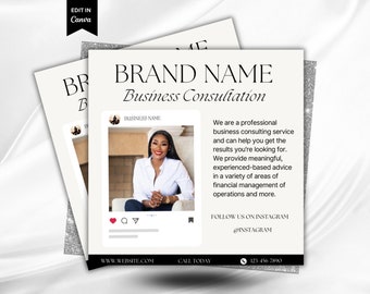 Business Consultation Flyer Template, Canva Editable (Digital Download)