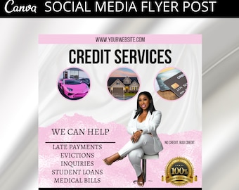 Credit Repair Flyer Template, DIY Business Flyer (Canva)