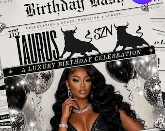Taurus Season Birthday Party Flyer Template (Digital Download)