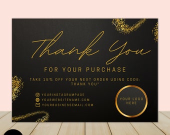 Editable Business Thank You Card Template, Canva (Digital Download)