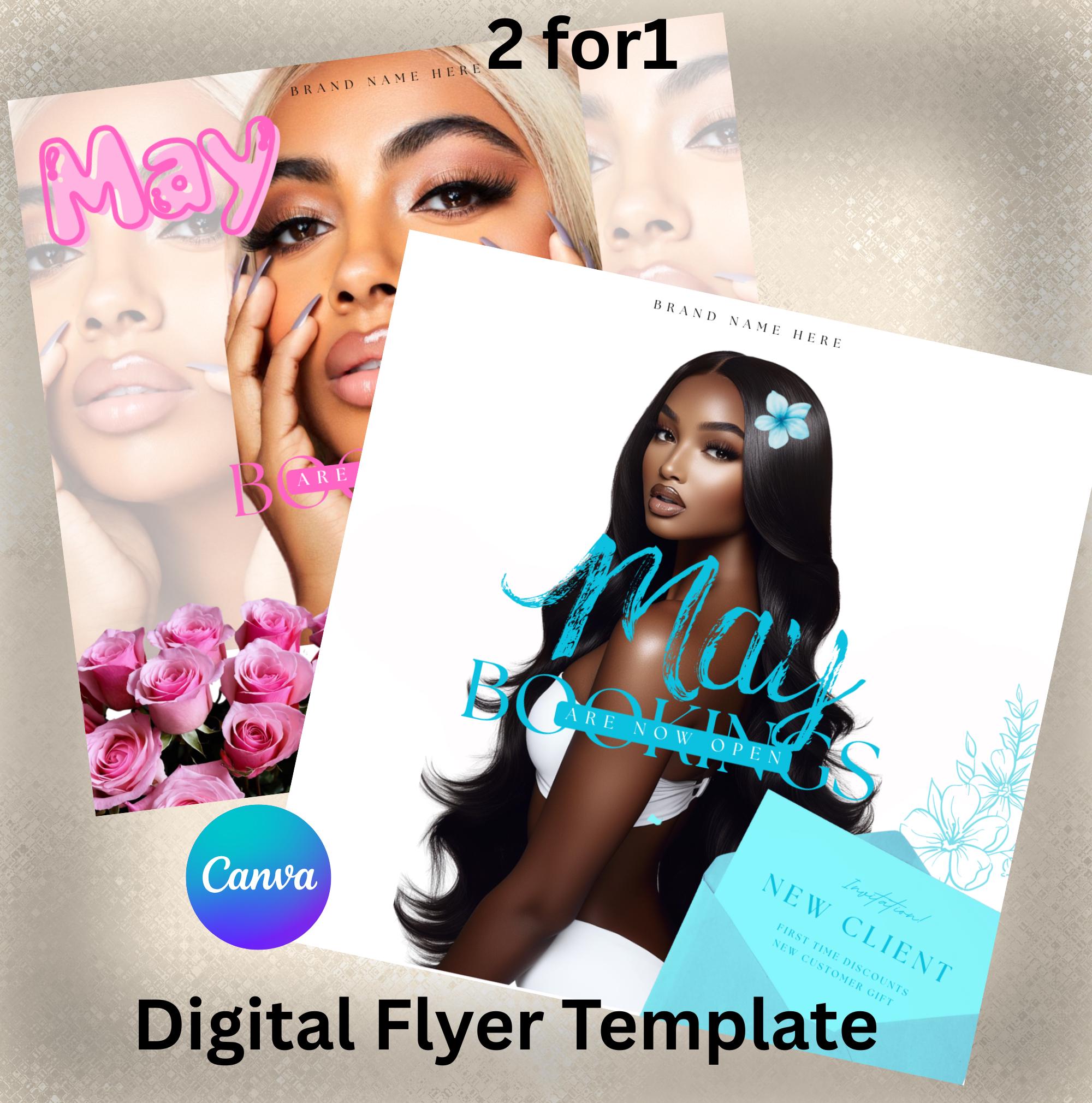 May 2 for 1 Booking Flyer, Appointments Available Book Now  Template Digital Flyer Easy Canva Editable Flyer, Animated Social Media Post