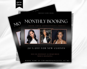 Beauty Booking Flyer Template, Customer Outreach Canva (Digital Download)