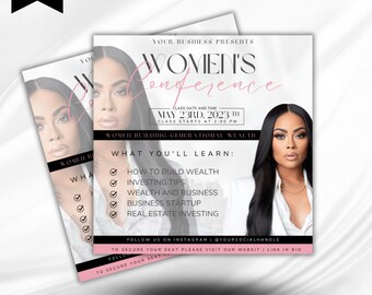 Women's Conference Flyer: DIY Canva Template (Digital Download)