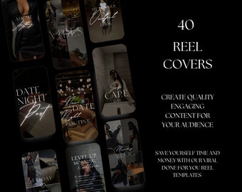 40 Dark Feminine Instagram Reel Covers (Canva Templates)
