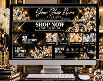 Gold N Black Web Banner Kit