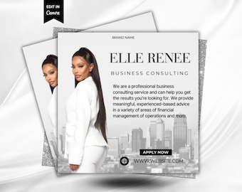 Business Consultation Flyer Template, Entrepreneur Marketing, Social Media Post (Digital Download)