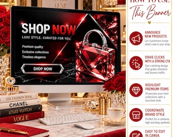 Red n White Crystal Web Banner Kit