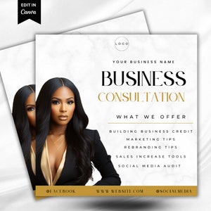Business consultation  Female Boss Flyer, Business Coaching, Entrepreneur Workshop Webinar, Course