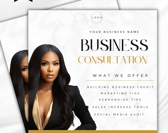 Business consultation  Female Boss Flyer, Business Coaching, Entrepreneur Workshop Webinar, Course