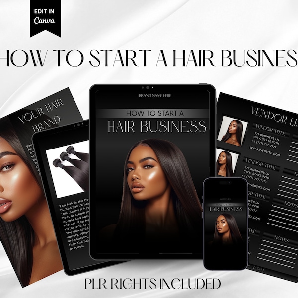 How to start a hair business, PLR, Done For You Guide, Digital Products, Beauty Manual, Resell Rights Included, Done For You, Hair PLR book