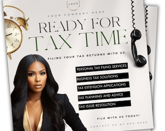 Editable Tax Prep Flyer Template | Canva DIY Design (Digital Download)