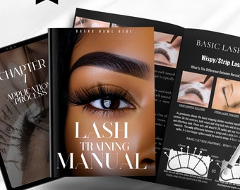 Lash Training Manual, Rebrandable Beauty Guide (Canva Editable, Digital Download)