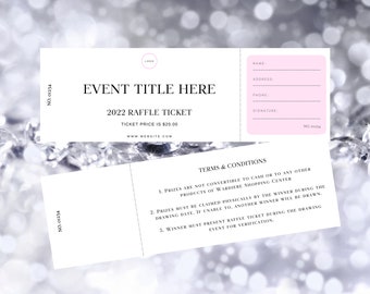Plantilla de boleto de rifa personalizable: Boleto de evento DIY (Descarga digital)