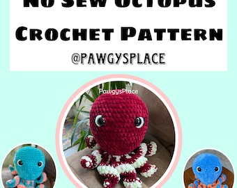 縫わないタコのかぎ針編みパターン