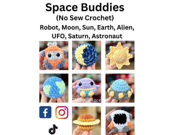 Little Critters Space Buddies No Sew Crochet Pattern 8 Pack