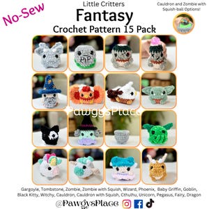 Little Critters Fantasy No-Sew 15 Pack Crochet Patterns
