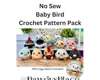 Little Critters Baby Birds No Sew Crochet Pattern Pack