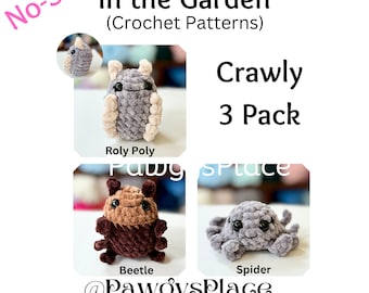 3er Pack (Käfer, Roly Poly, Spinne) Häkelanleitungen