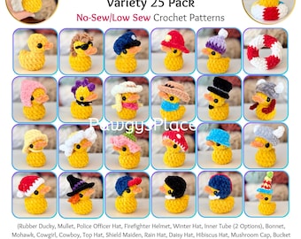 Little Duckies Variety 25 No-Sew/Low-Sew Crochet Pattern Pack