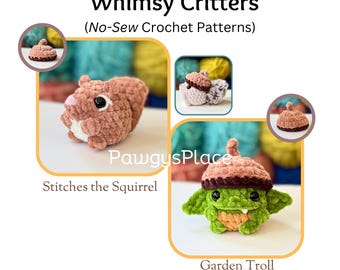 Little Critters No Sew Whimsy Critters Steken de eekhoorn, de tuintrol en de mutsen Haakpatronen
