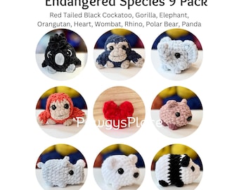 Little Critters No Sew Endangered Species Crochet Pattern 9 Pack
