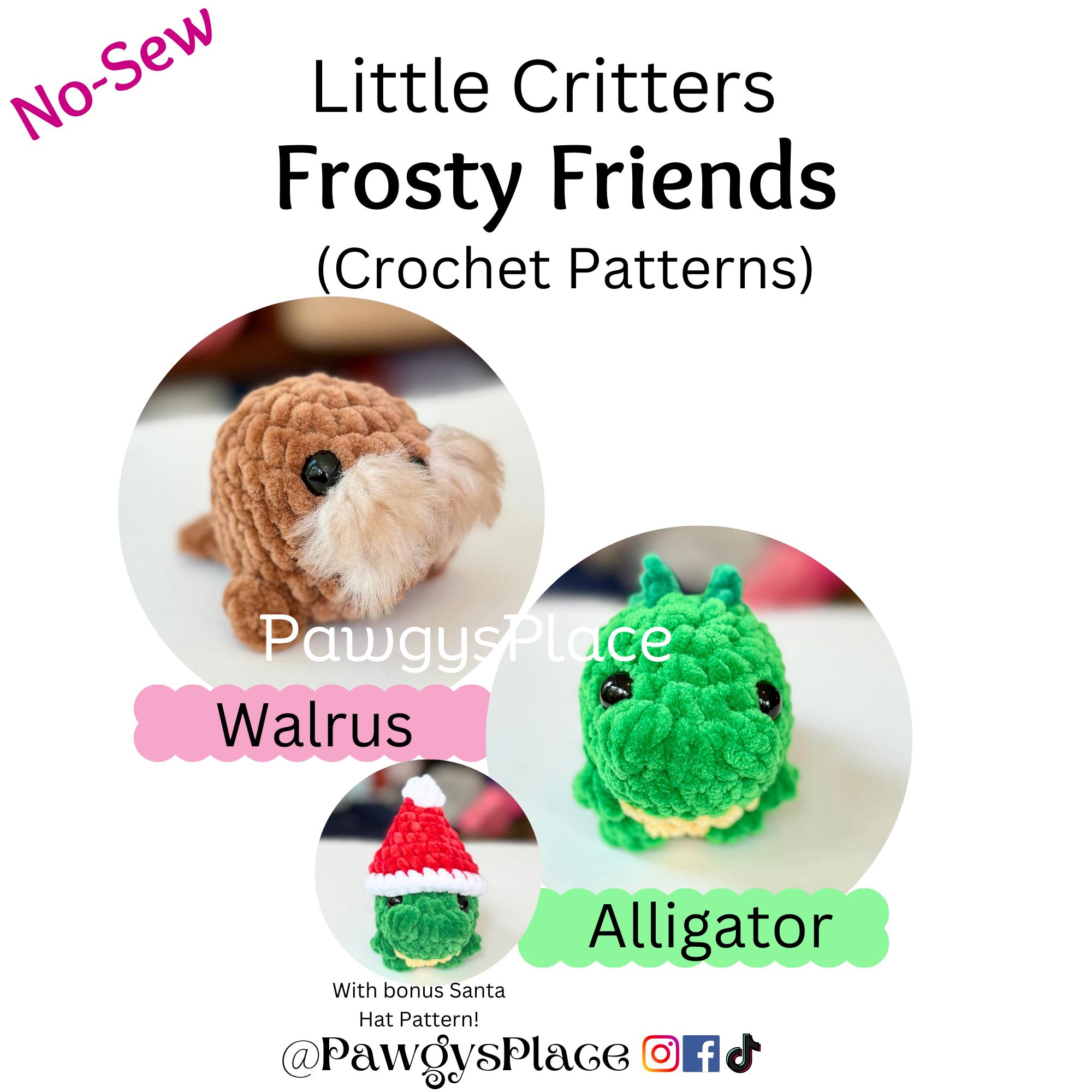 40 Alligator Crochet Patterns for Handmade Gifts, Nursery Decor, and Playful Amigurumi 34 Little Critters Frosty Friends Walrus and Alligator