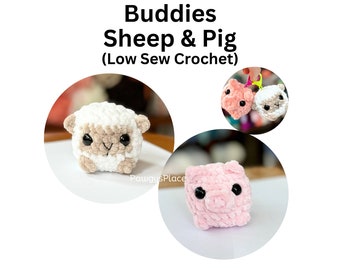 Sheep and Pig Little Critters Buddies Pack Low Sew Farm Crochet