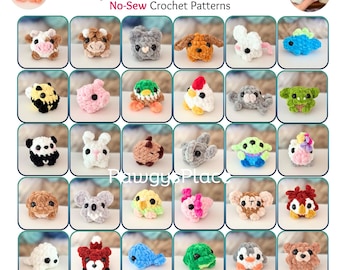 Kit Critterlings Super Starter com 30 padrões de crochê pequenos, sem costura.