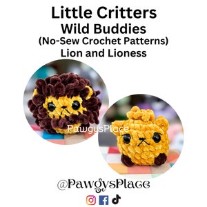 Little Critters Wild Buddies No-Sew Crochet Pattern 2 Pack (Lion and Lioness)