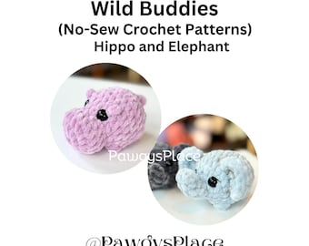 Little Critters Wild Buddies No-Sew Crochet Pattern 2 Pack (Elephant and Hippo)