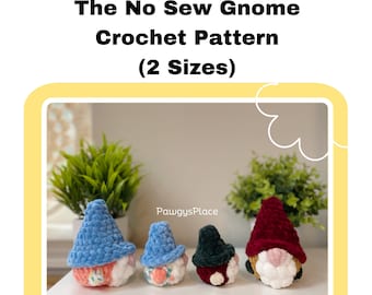 Otto the No Sew Gnome Crochet Pattern (2 Sizes)