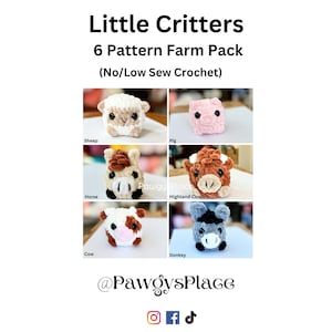 6 Little Critter Crochet Farm Pattern 6 Pack