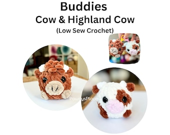 Kuh und Highland Kuh Little Critters Buddies Pack Low Sew Farm häkeln