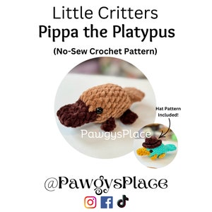 Little Critters Pippa the Platypus and Hat, No-Sew Crochet Patterns