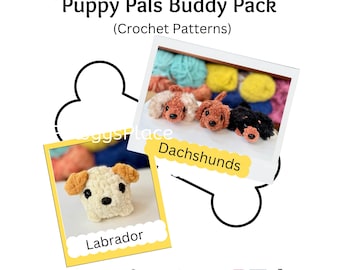 Little Critters No Sew Puppy Pals Crochet Pattern Buddy 3 Pack (Dachshunds and Labrador)